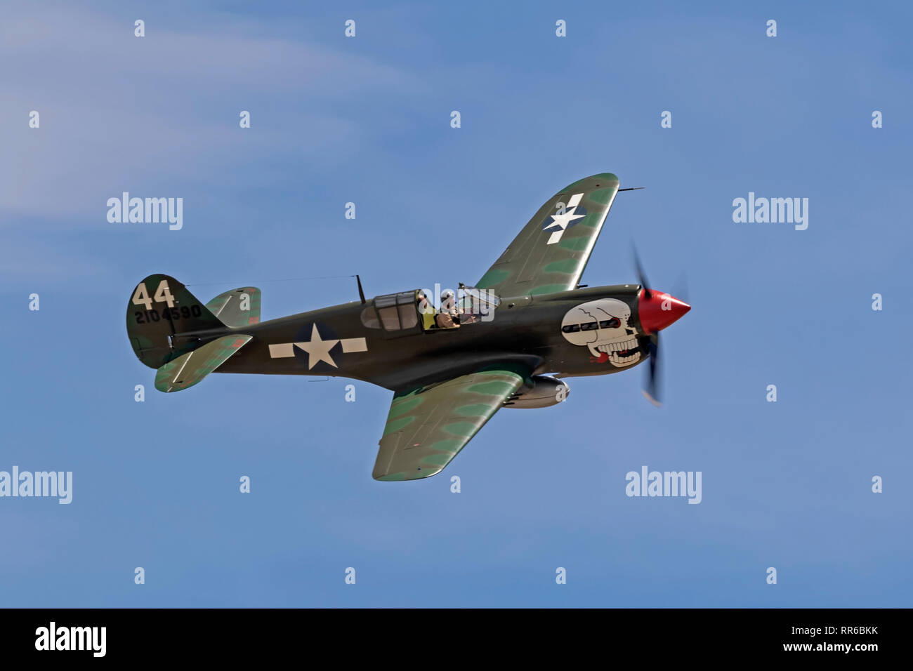 Avion vintage WWII P-40 Warhawk, un chasseur Banshee Birmanie Banque D'Images