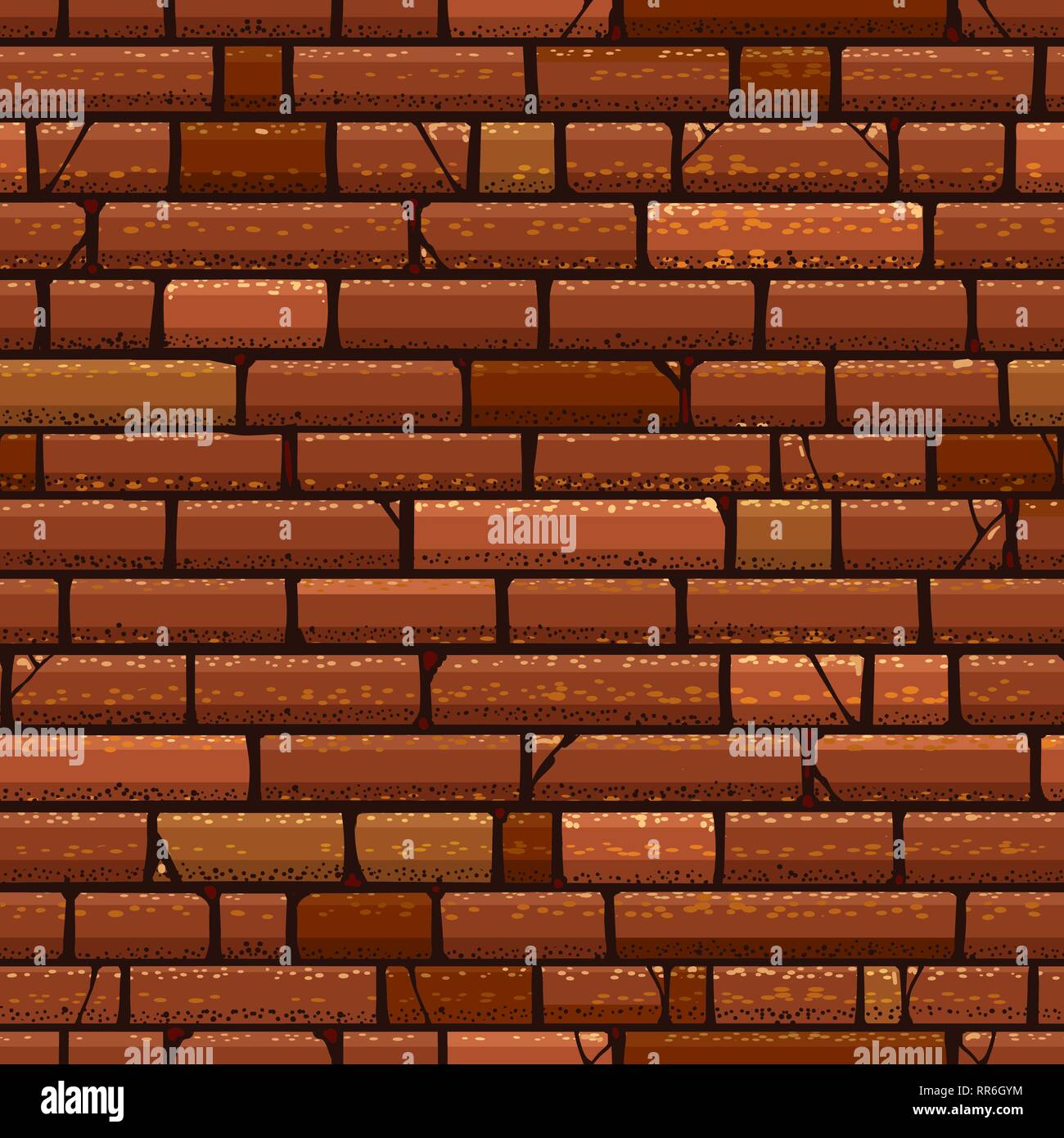 La texture du mur de brique. Anciennes briques rouge grunge vector background, vintage grunge urbain mur marron retro seamless pattern Illustration de Vecteur