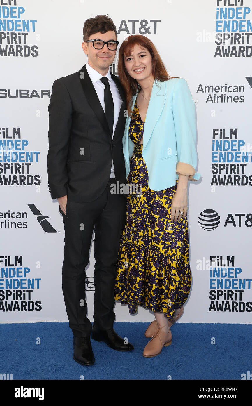 23 Feb 2019, aux États-Unis. 23 février 2019 - Santa Monica, Californie - Jorma Taccone, Marielle Heller. 2019 Film Independent Spirit Awards tenue à la jetée de Santa Monica. Crédit photo : Faye Sadou/AdMedia/AdMedia Crédit : ZUMA Wire/Alamy Live News Banque D'Images