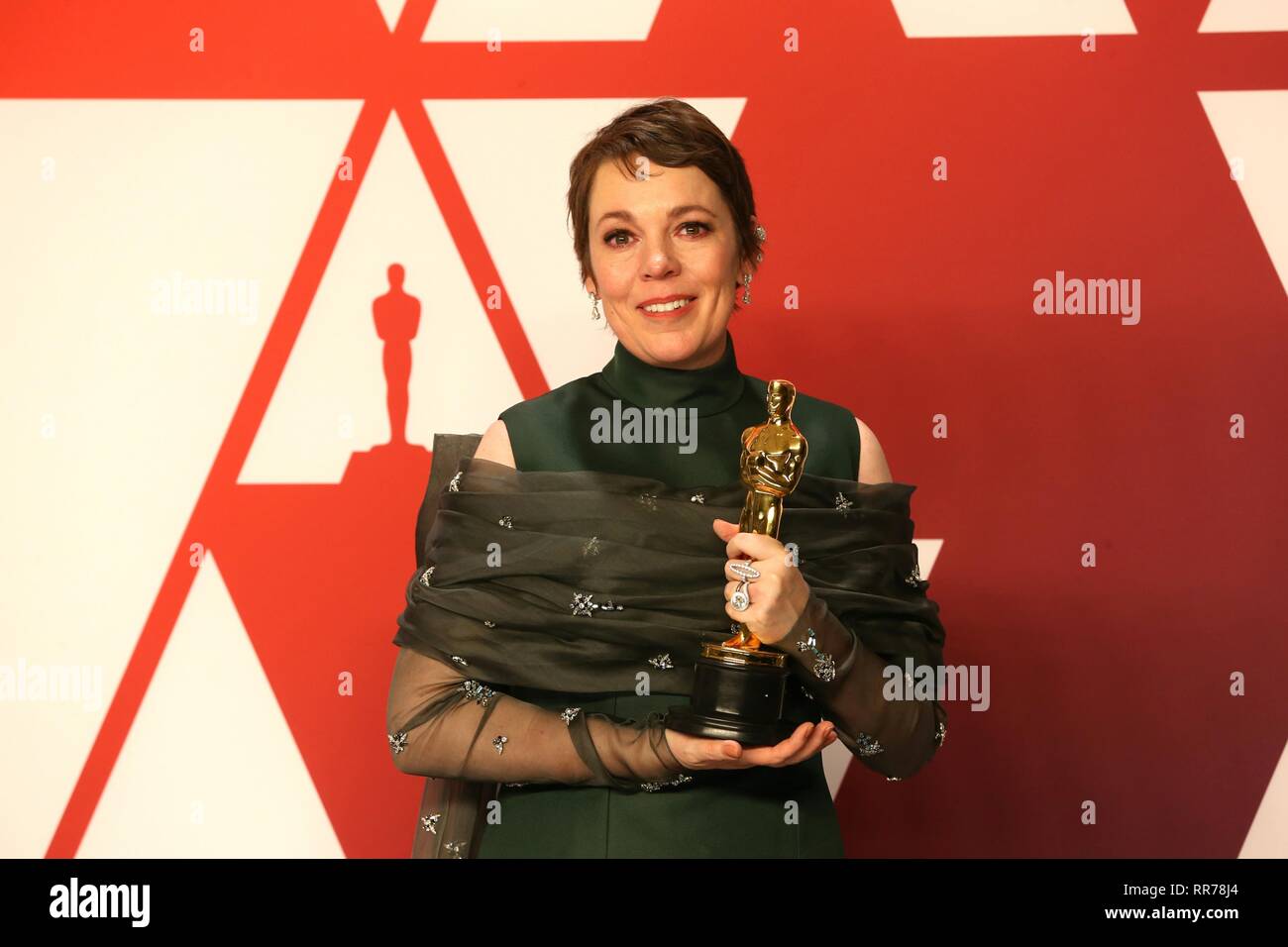 Los Angeles, USA. Feb 24, 2019. LOS ANGELES, CA - le 24 février : Olivia Colman lors de la 91e académie annuelle Récompenses Presse au Kodak Theater Le 24 février 2019 à Los Angeles, Californie. Photo : Christopher Victorio/imageSPACE Crédit : Imagespace/Alamy Live News Banque D'Images