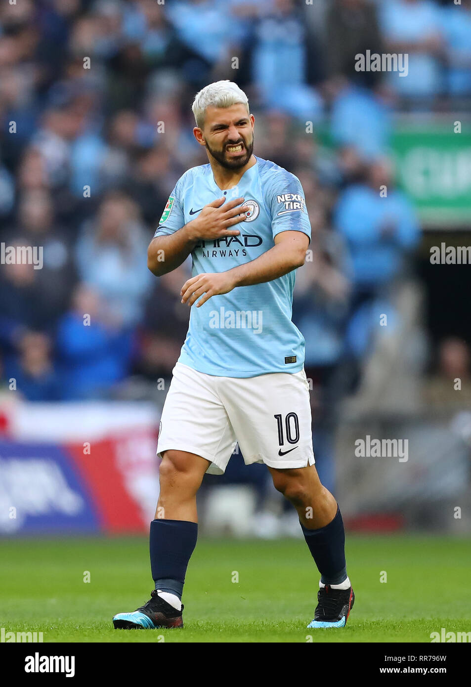 Londres, Royaume-Uni. Feb 24, 2019. Sergio Aguero de Manchester City - Chelsea v Manchester City, Carabao Cup Final, le Stade de Wembley, Londres (Wembley) - 24 février 2019 Editorial - N'utilisez que des restrictions s'appliquent : Crédit DataCo Images Journée Limited/Alamy Live News Banque D'Images