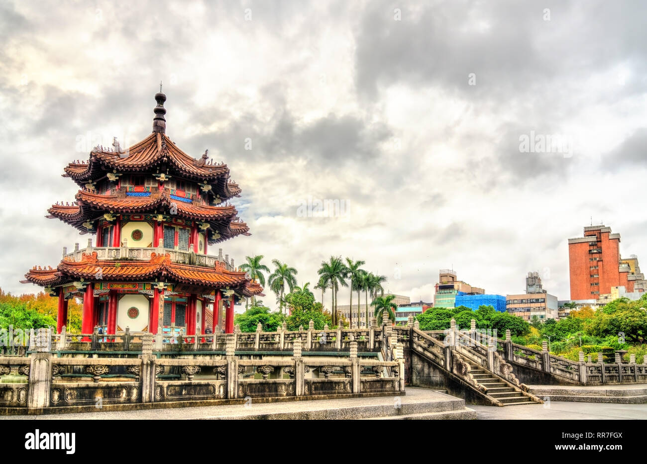 Pavillon au 228 Parc de la paix à Taipei, Taiwan Banque D'Images