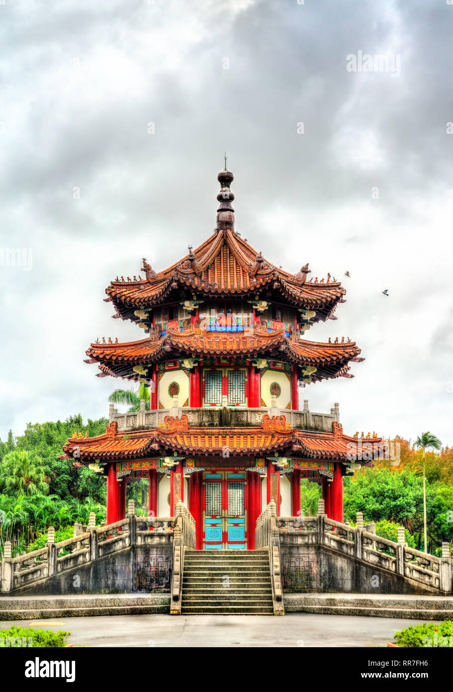 Pavillon au 228 Parc de la paix à Taipei, Taiwan Banque D'Images