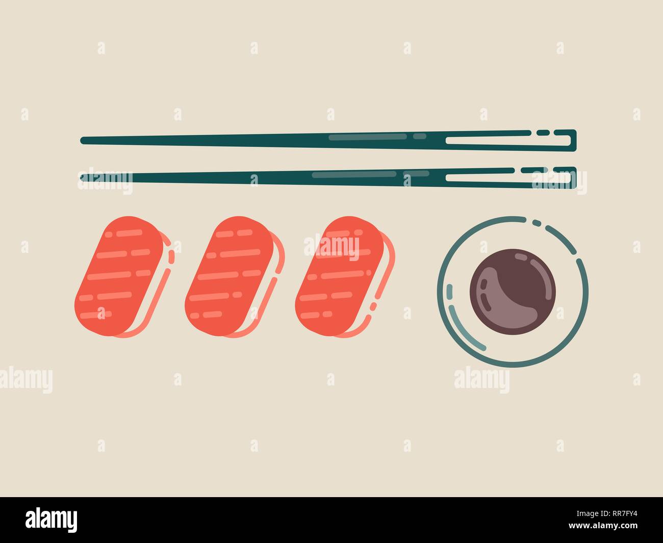 Des sushis. Concept design de l'invitation restaurant de sushi. Télévision vector illustration. Illustration de Vecteur