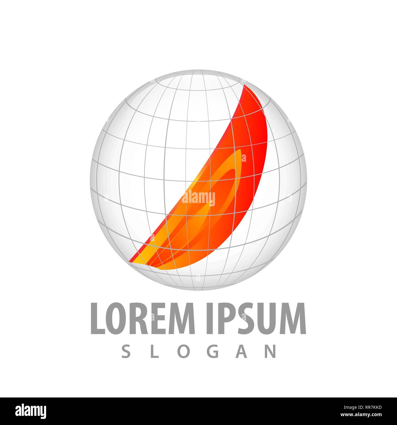 World Fire logo globe concept design. L'élément de modèle graphique symbole Illustration de Vecteur