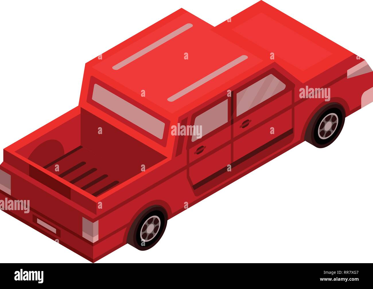 Interception d'icône de voiture rouge, style isométrique Illustration de Vecteur