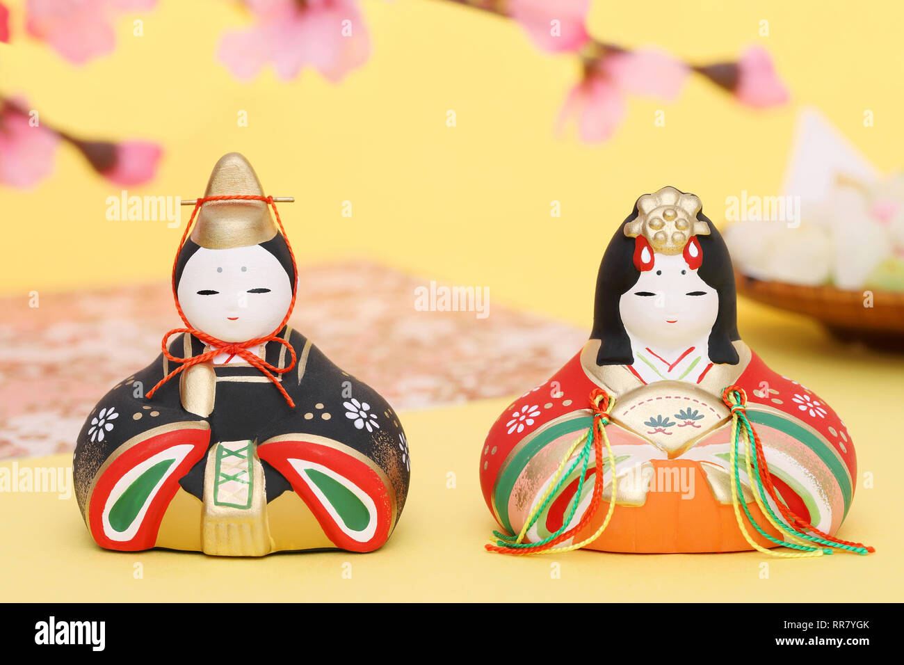 Poupées japonaises traditionnelles utilisées pour un festival pour les filles Banque D'Images