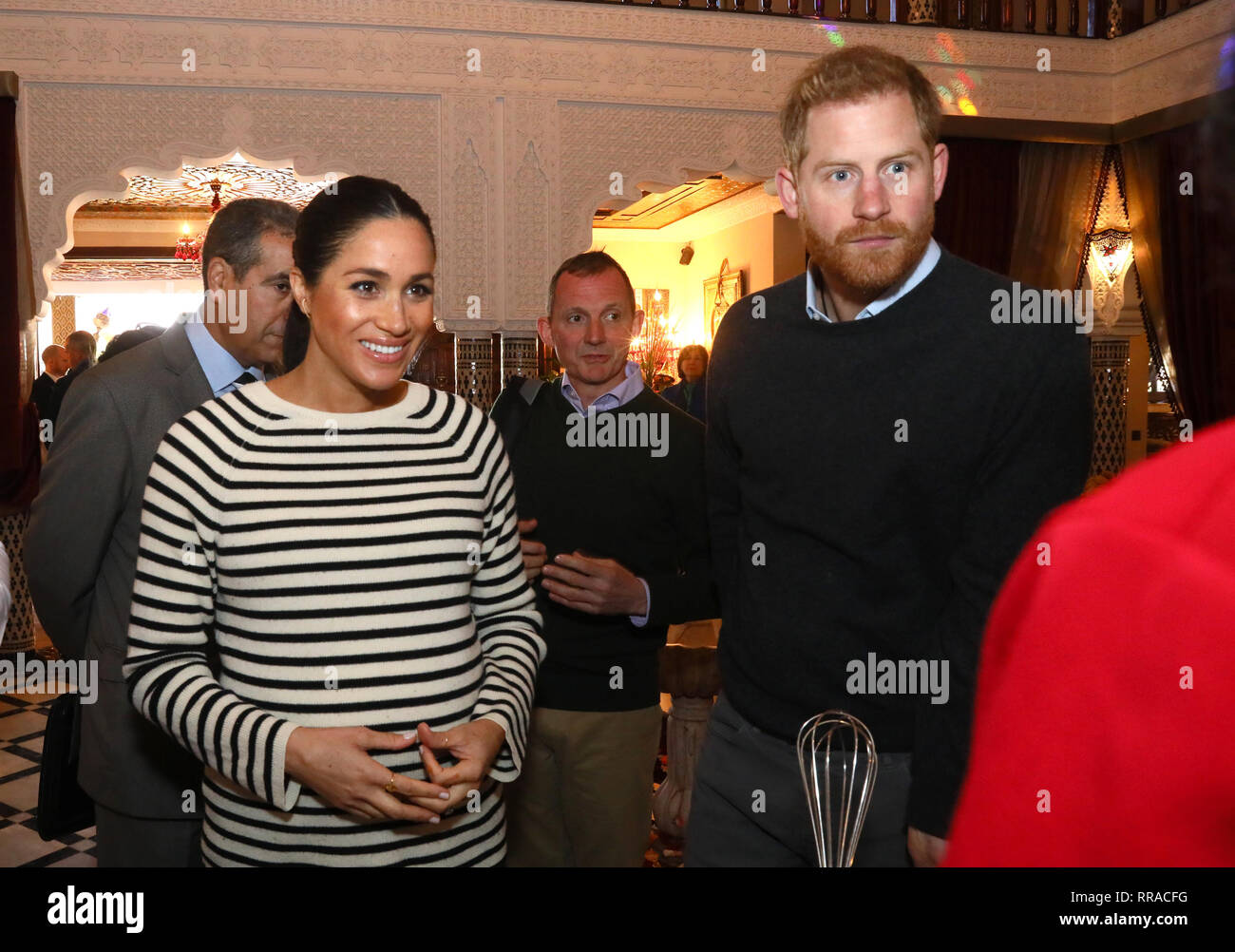 Le duc et la duchesse de Kent au cours d'une démonstration de l'Ecole de cuisine à la Villa des Ambassadeurs à Rabat sur le troisième jour de leur tournée du Maroc. Banque D'Images