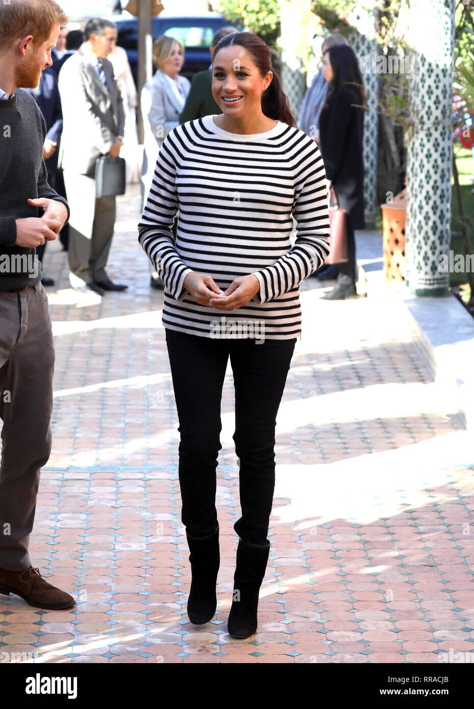 Le duc et la duchesse de Kent arrivent pour une démonstration de l'Ecole de cuisine à la Villa des Ambassadeurs à Rabat sur le troisième jour de leur tournée du Maroc. Banque D'Images