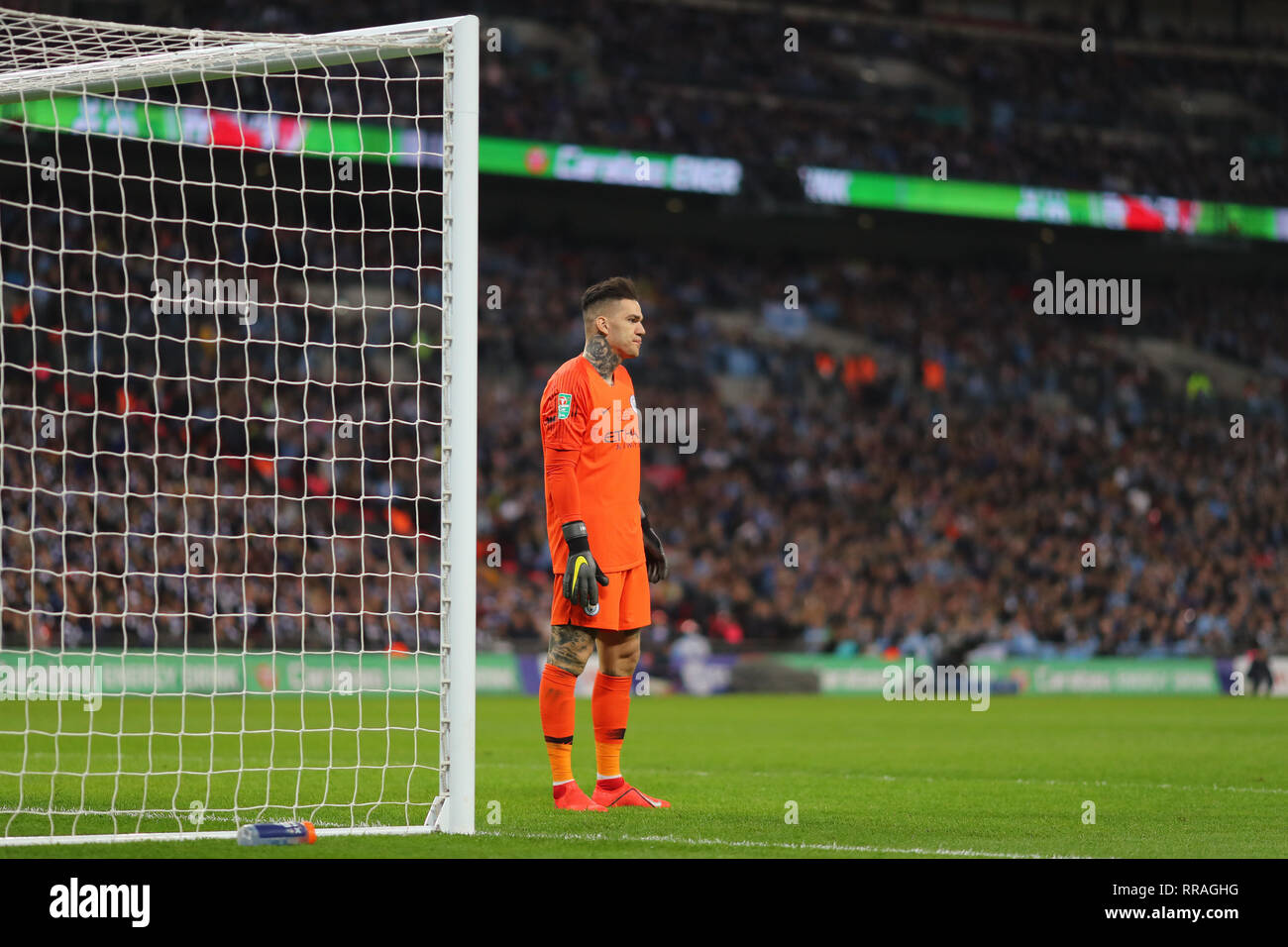 Londres, Royaume-Uni. Feb 24, 2019. Ederson de Manchester City - Chelsea v Manchester City, Carabao Cup Final, le Stade de Wembley, Londres (Wembley) - 24 février 2019 Editorial - N'utilisez que des restrictions s'appliquent : Crédit DataCo Images Journée Limited/Alamy Live News Banque D'Images