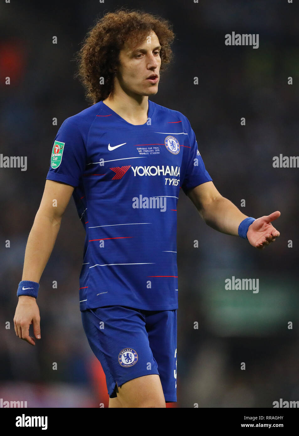Londres, Royaume-Uni. Feb 24, 2019. David Luiz de Chelsea - Chelsea v Manchester City, Carabao Cup Final, le Stade de Wembley, Londres (Wembley) - 24 février 2019 Editorial - N'utilisez que des restrictions s'appliquent : Crédit DataCo Images Journée Limited/Alamy Live News Banque D'Images
