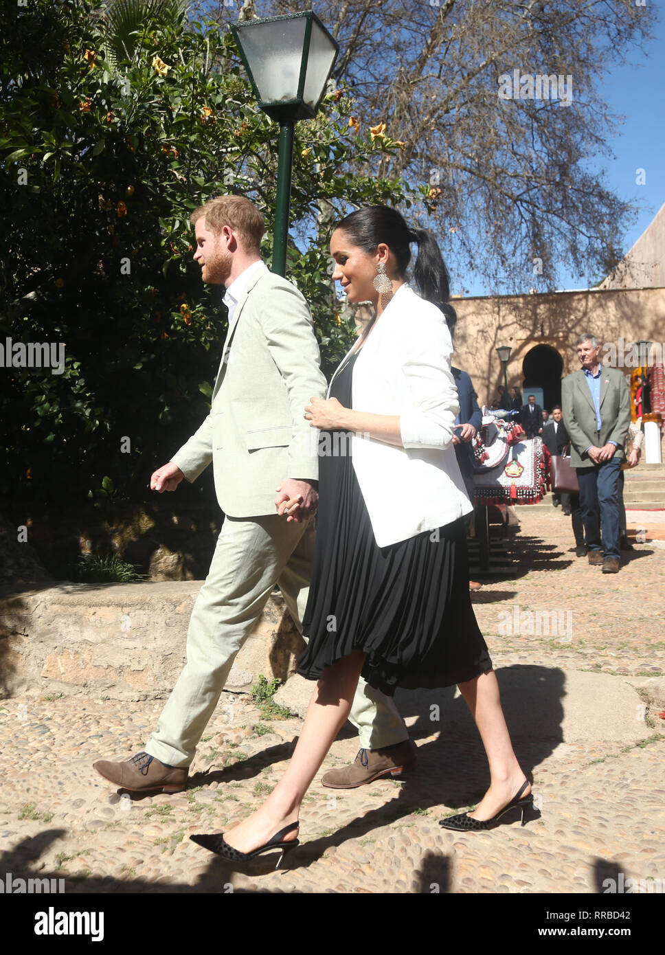 Le duc et la duchesse de Kent au cours d'un événement d'entrepreneurs sociaux et de marché à les jardins andalous à Rabat sur le troisième jour de leur tournée du Maroc. Banque D'Images