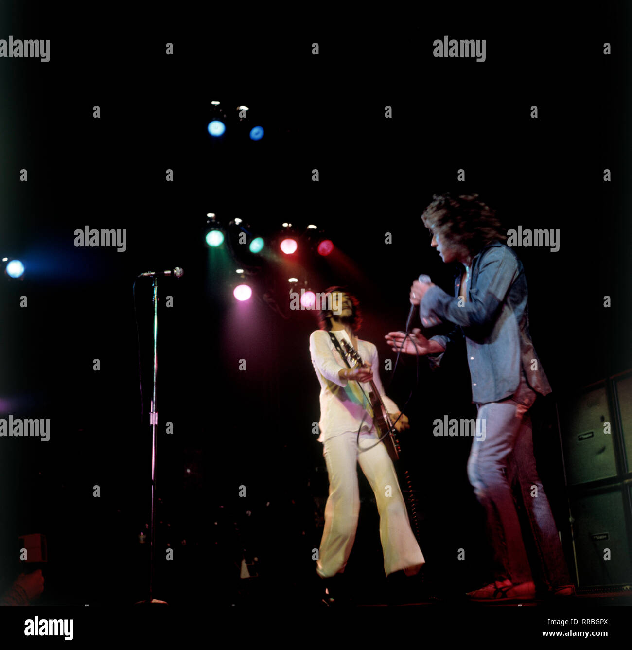 L'OMS - groupe de rock britannique, John Entwistle, Roger Daltrey, guitare basse, chant (ca. 1975) / l'OMS : Überschrift Banque D'Images