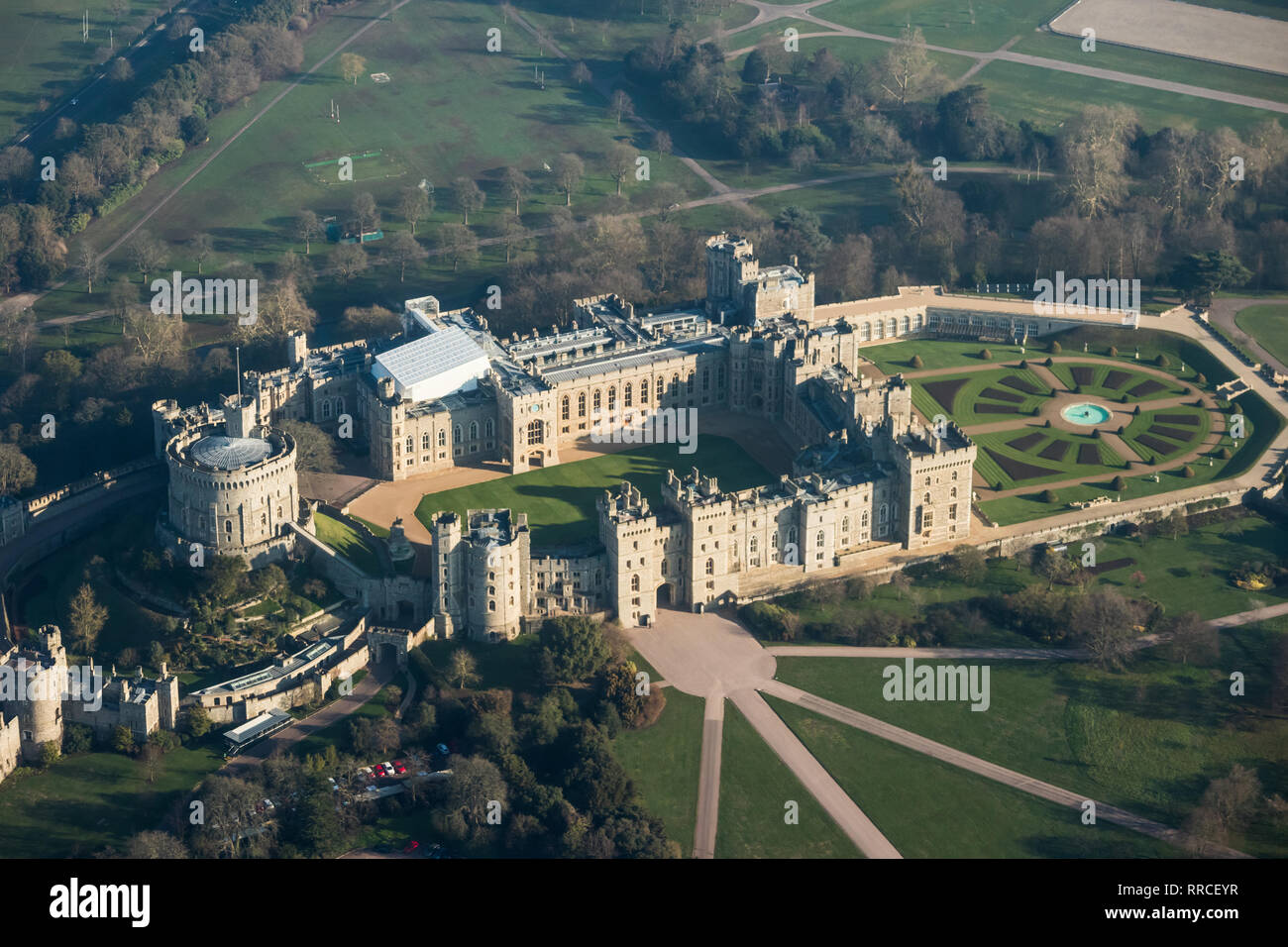 Vue aérienne du château de Windsor, London, UK Banque D'Images