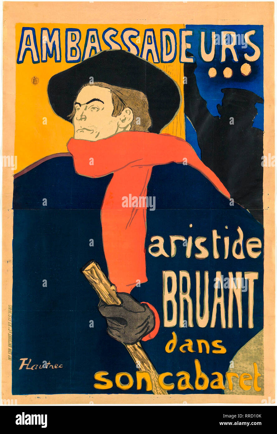 Ambassadeurs, Aristide Bruant, affiche, 1892, Henri de Toulouse-Lautrec, d'impression de l'affiche Banque D'Images