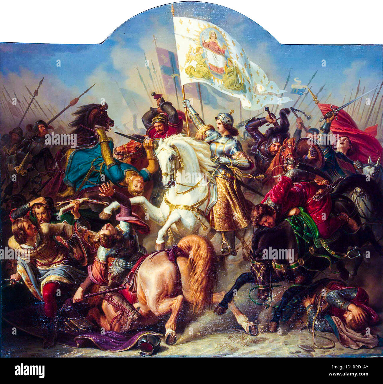 Jeanne d'Arc à la bataille, 1843, peinture de Stilke Hermann Banque D'Images