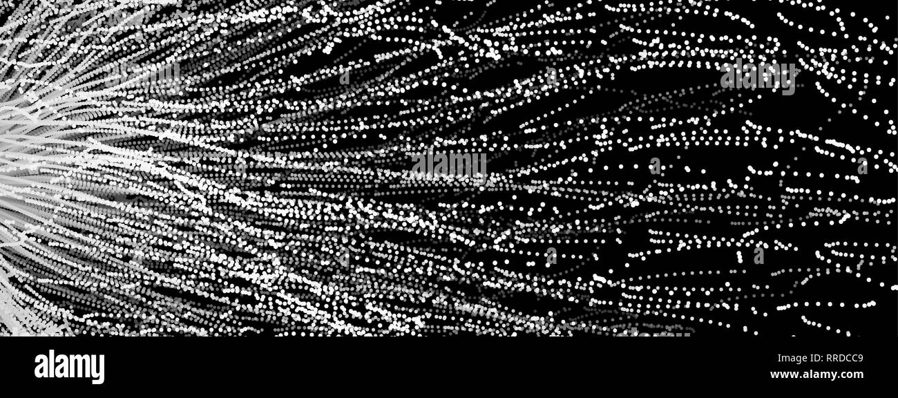 Tableau avec particules dynamique. La technologie 3D, style. Résumé fond. Vector illustration. Illustration de Vecteur