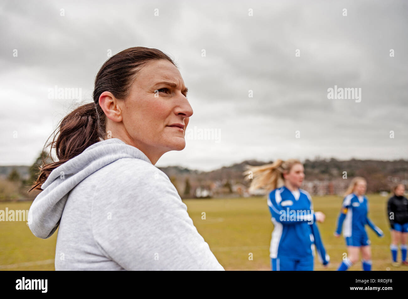 Du football pour les filles Banque D'Images