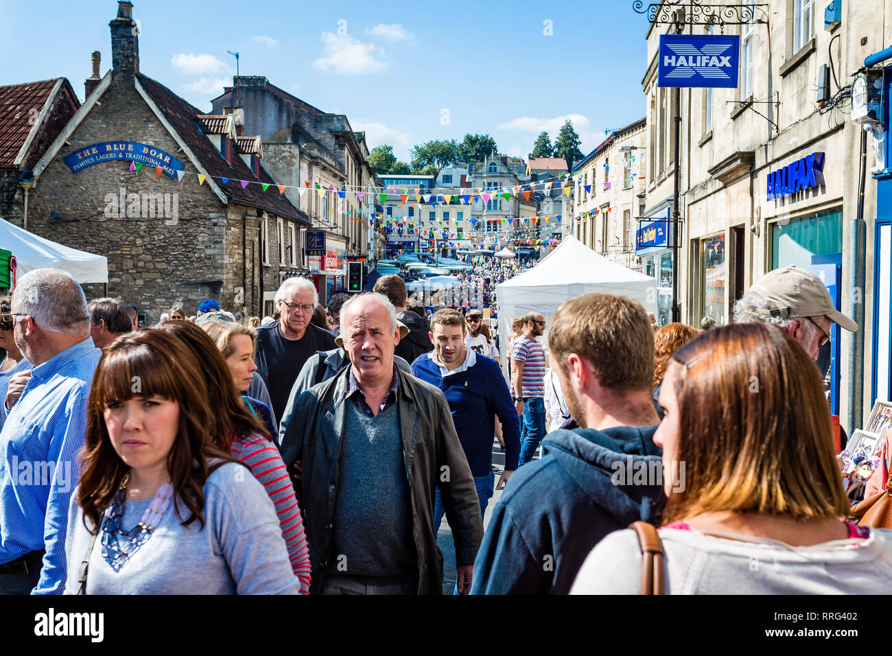 Marché du dimanche à Frome Market Place prises à Frome, Somerset, Royaume-Uni le 6 septembre 2015 Banque D'Images