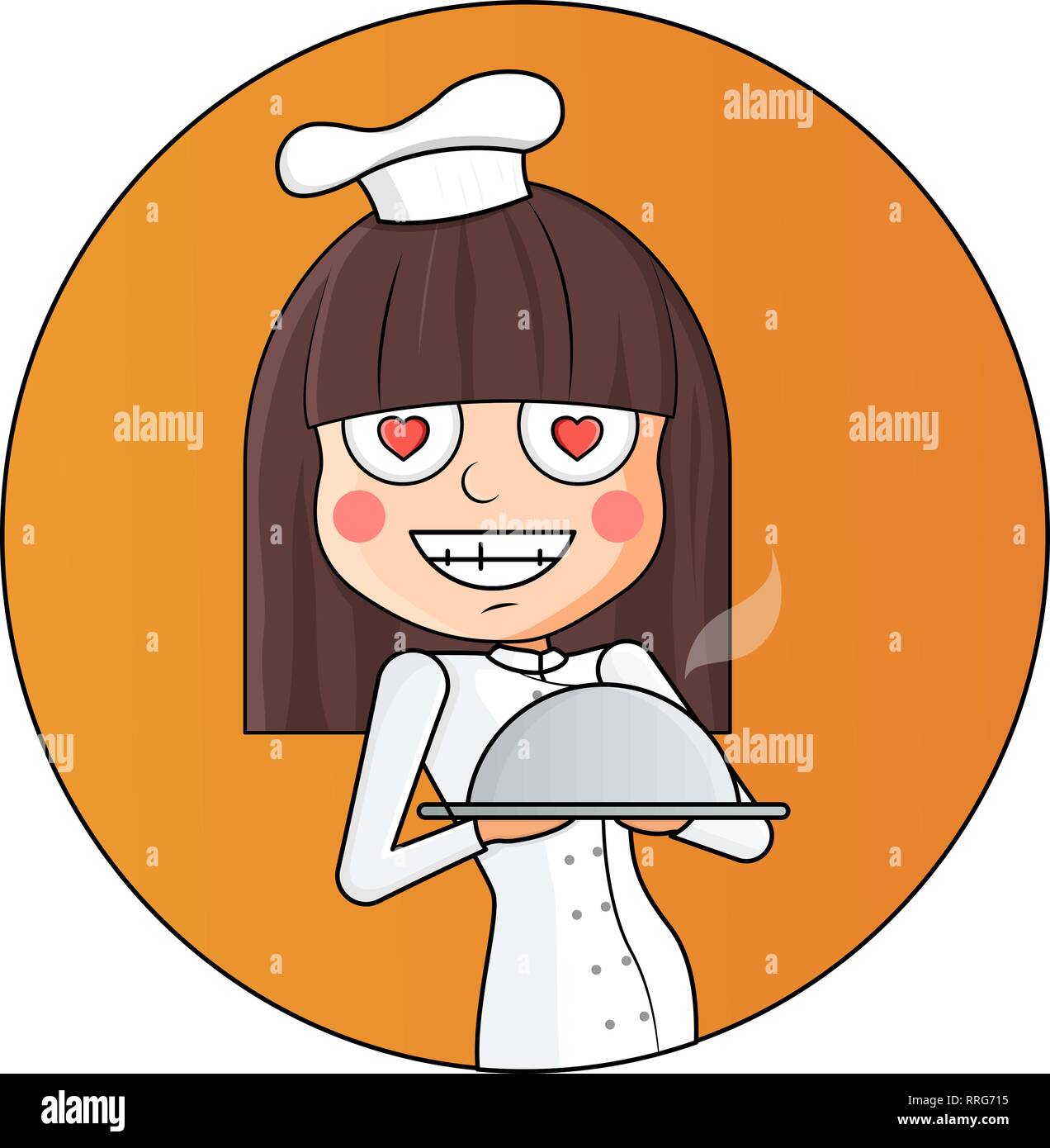 Le Cuisinier en chef Happy Smiling Female Character vector illustration Illustration de Vecteur