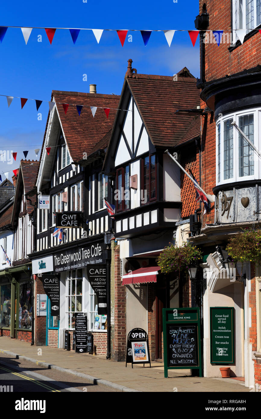 High Street, Ville de Lyndhurst, New Forest, Hampshire, Angleterre, Royaume-Uni, Europe Banque D'Images