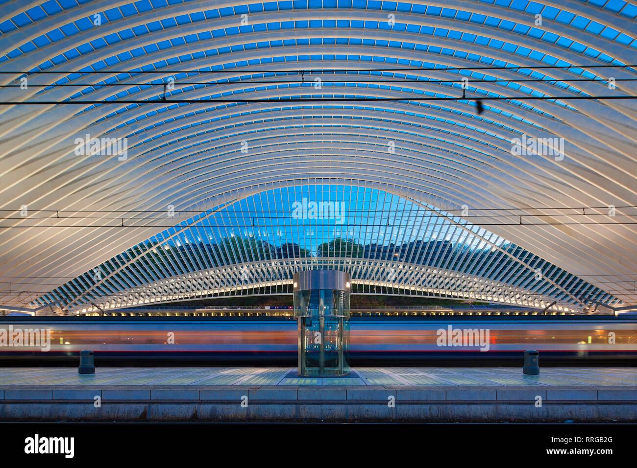 La gare de Liège-Guillemins, Liège, Belgique, Europe Banque D'Images