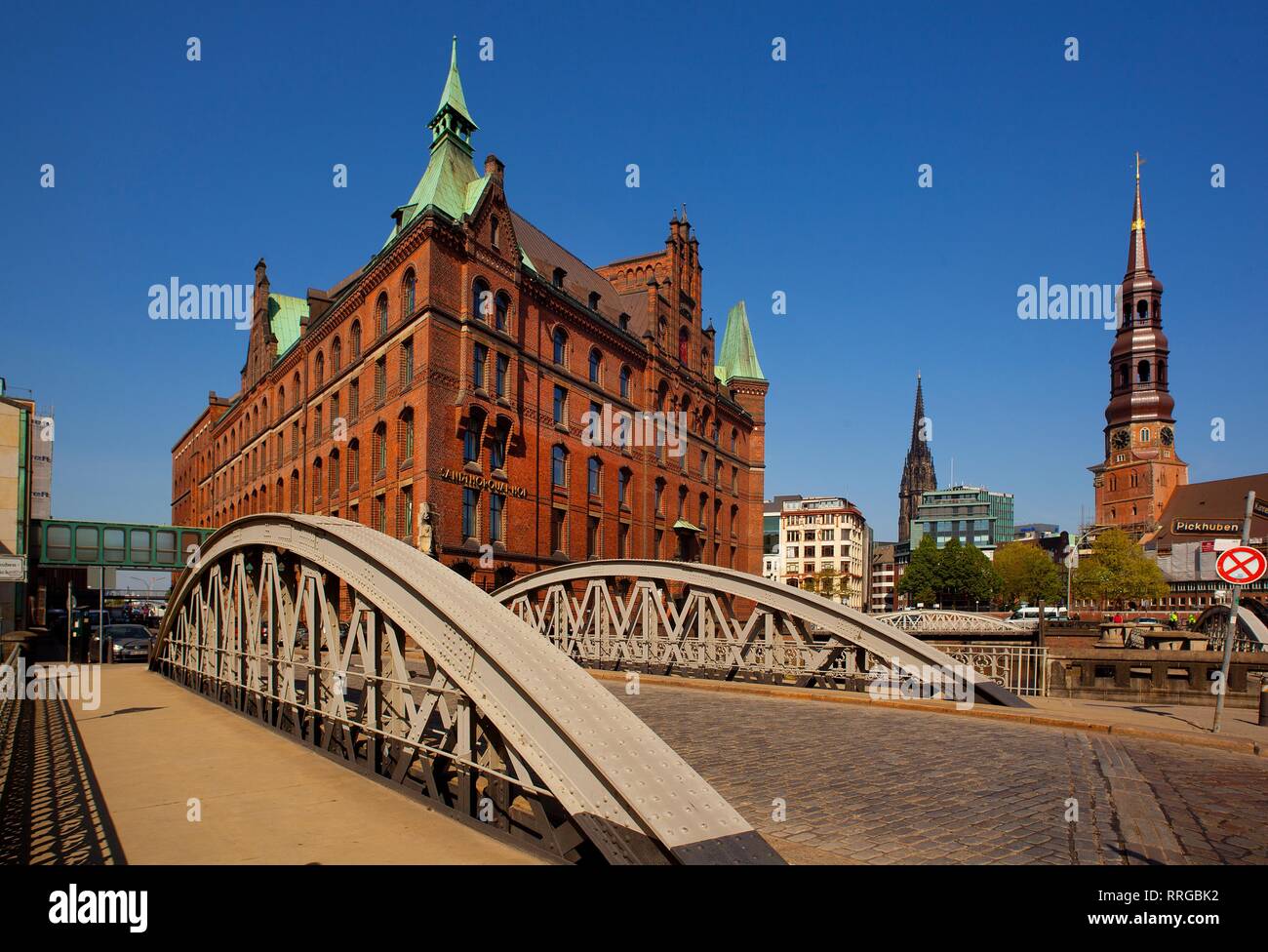 Speicherstadt et HafenCity, Hambourg, Allemagne, Europe Banque D'Images