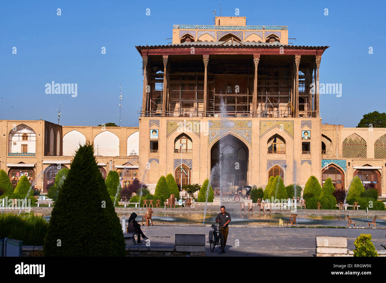Palais Ali Qapu, UNESCO World Heritage Site, Place Imam, Isfahan, Iran, Moyen-Orient Banque D'Images