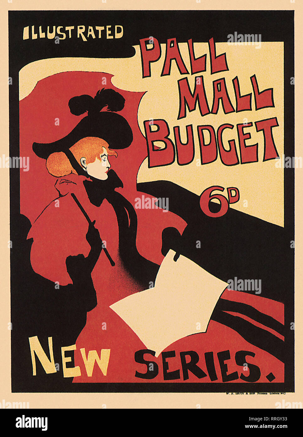 Femme en rouge de l'affiche. Banque D'Images