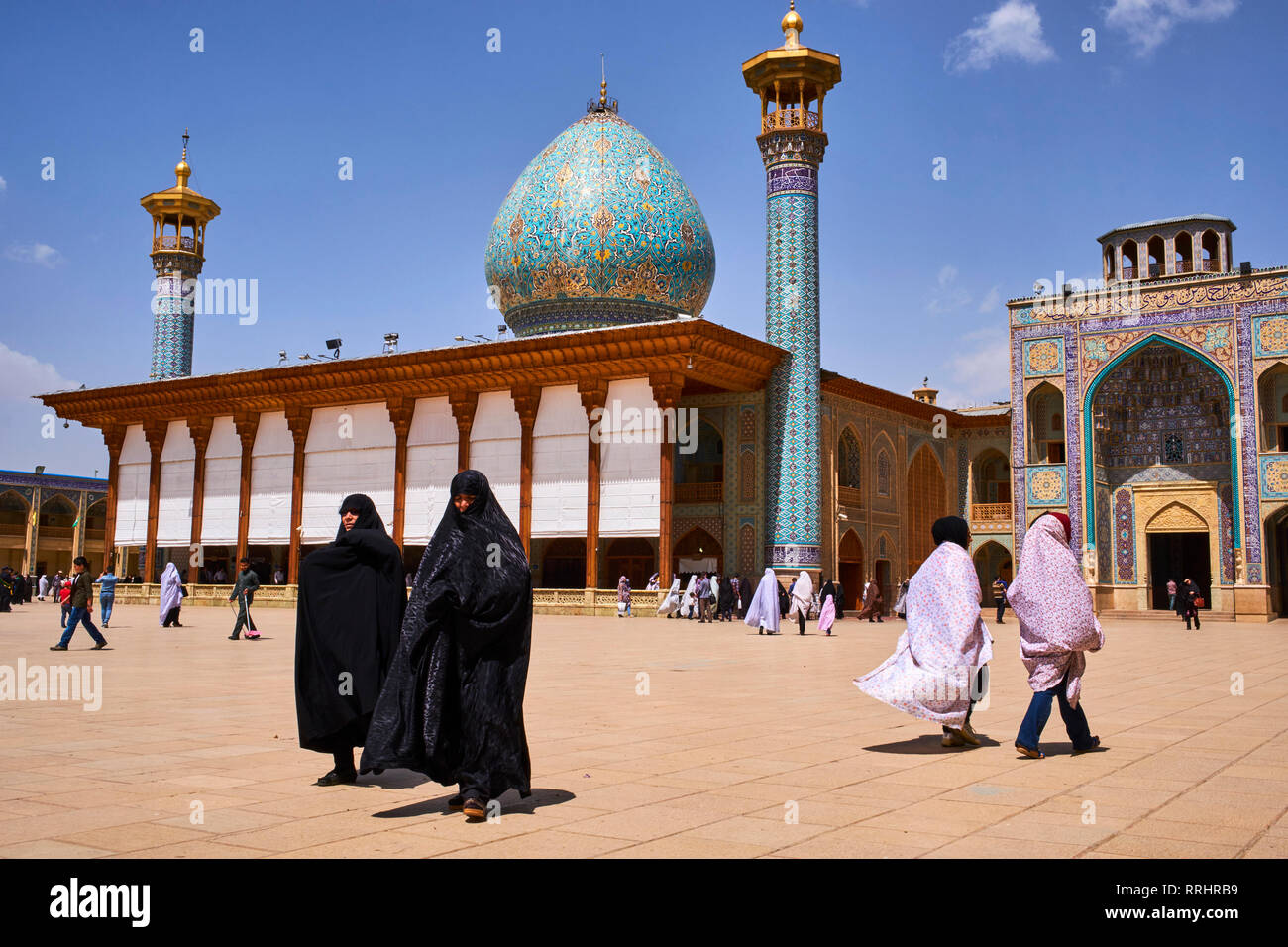 Mausolée Shah Cheragh, Shiraz, la province du Fars, Iran, Moyen-Orient Banque D'Images