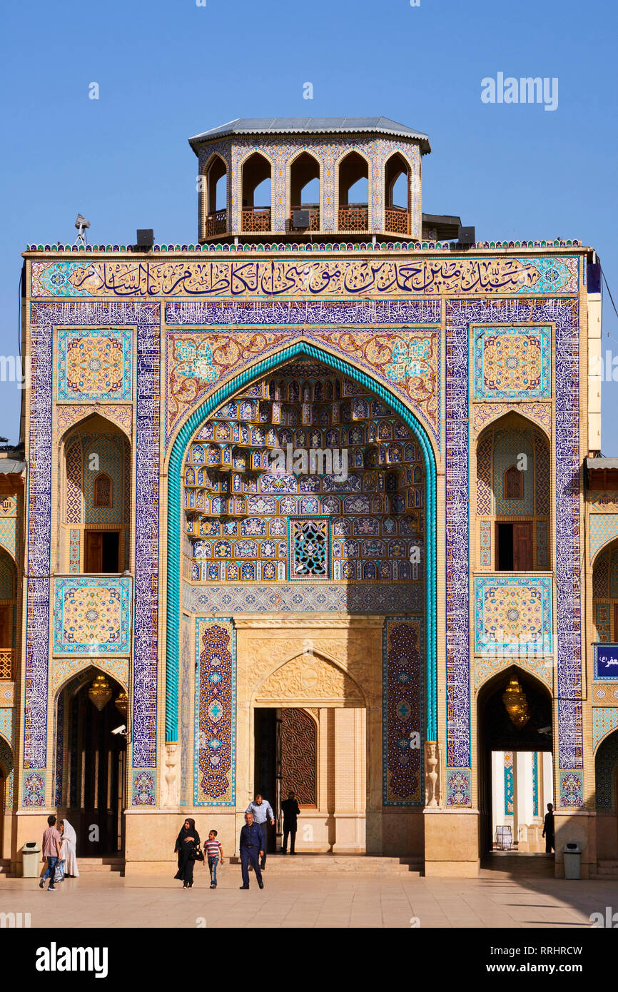 Mausolée Shah Cheragh, Shiraz, la province du Fars, Iran, Moyen-Orient Banque D'Images