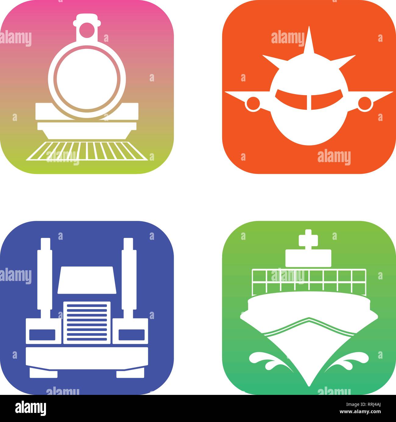 Icônes de transport avec les applications ios. Illustration de Vecteur