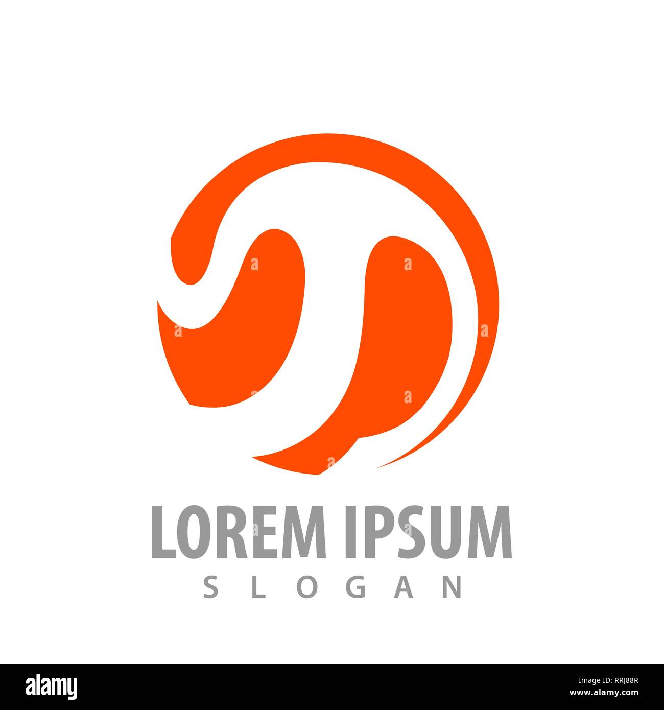 Abstract circle logo orange concept design. L'élément de modèle graphique symbole Illustration de Vecteur