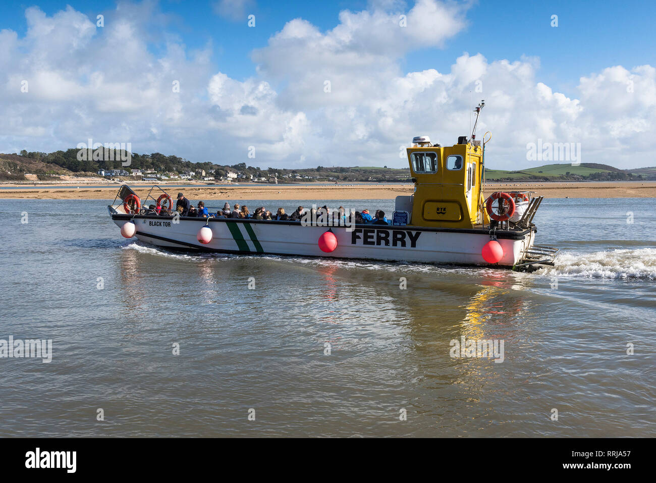 Le Rock à Padstow vapeur traversier sur la rivière Camel en Cornouailles du Nord UK. Banque D'Images