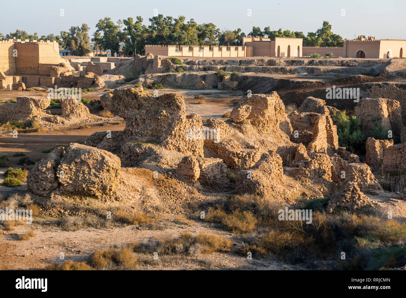 Les structures en briques anciennes, Babylone, Iraq, Middle East Banque D'Images