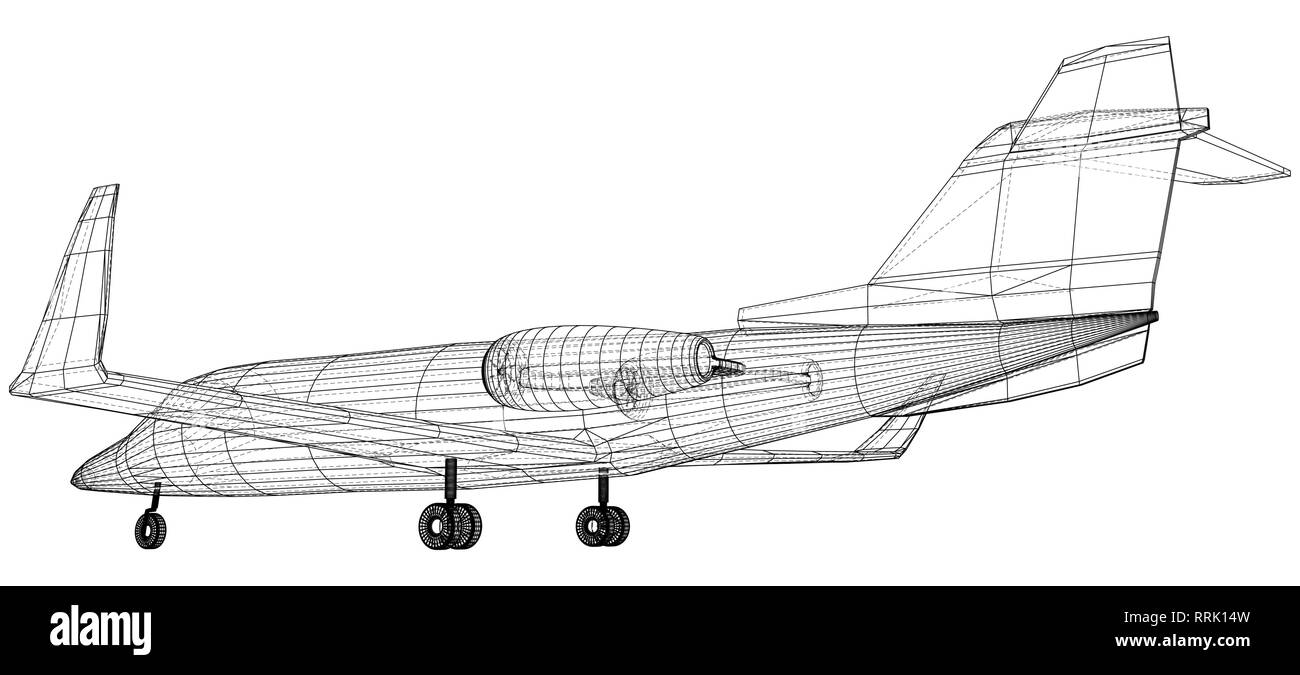 Avion Vector, Vector wireframe concept. Illustration 3d de création Illustration de Vecteur