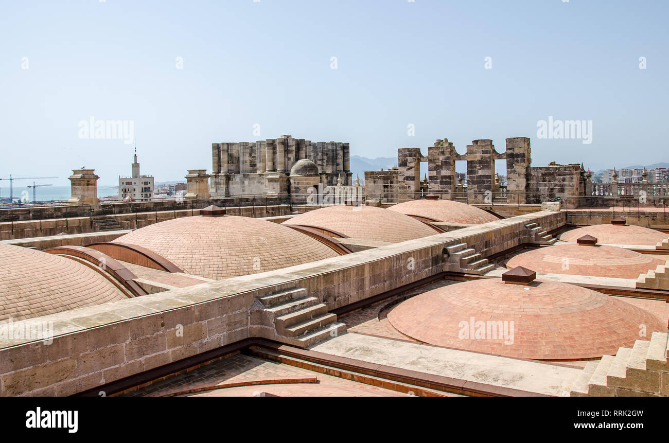 Toit, Catedral de la Encarnacion, Malaga, Espagne Banque D'Images