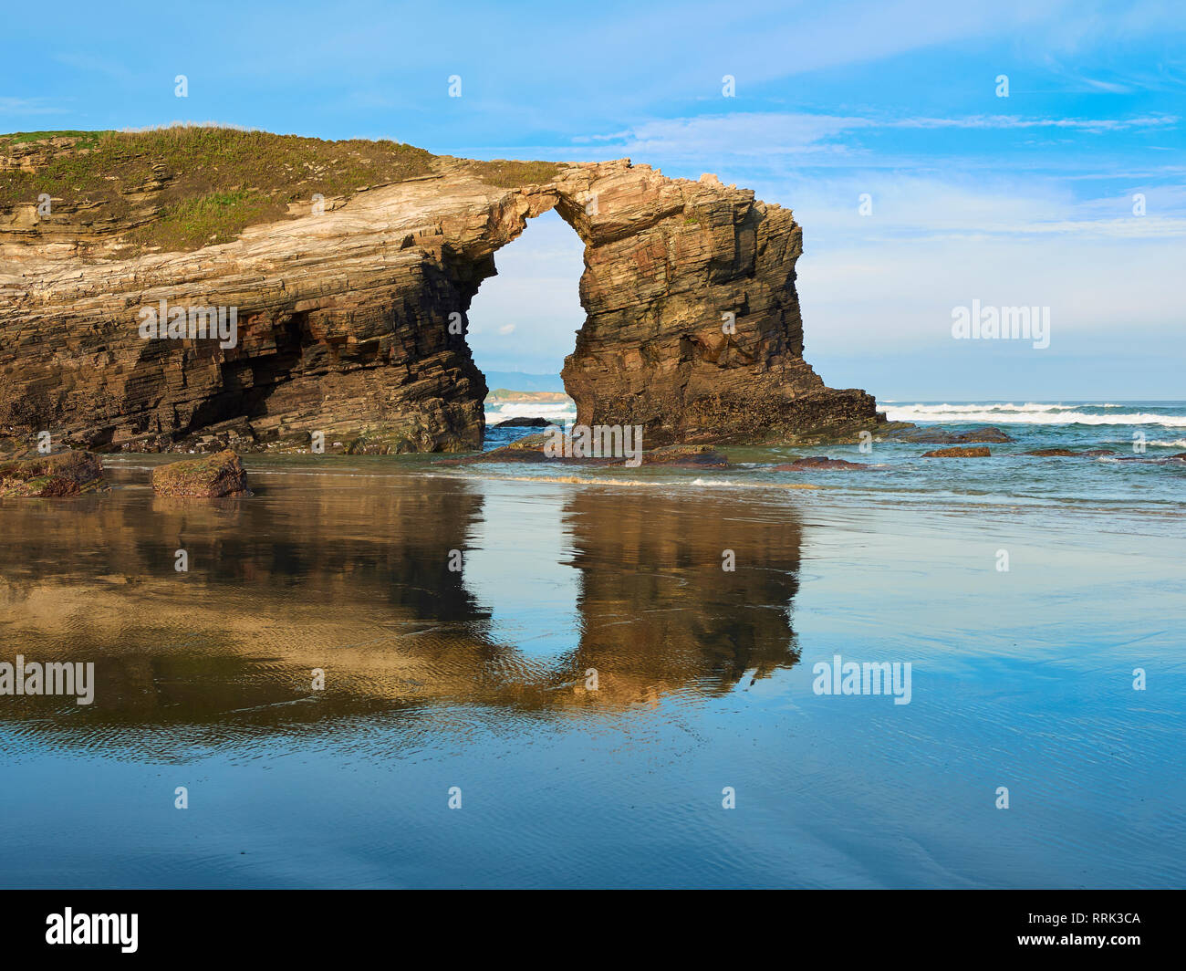 Plage des cathédrales Monument Naturel à Ribadeo, Galice, Espagne Banque D'Images