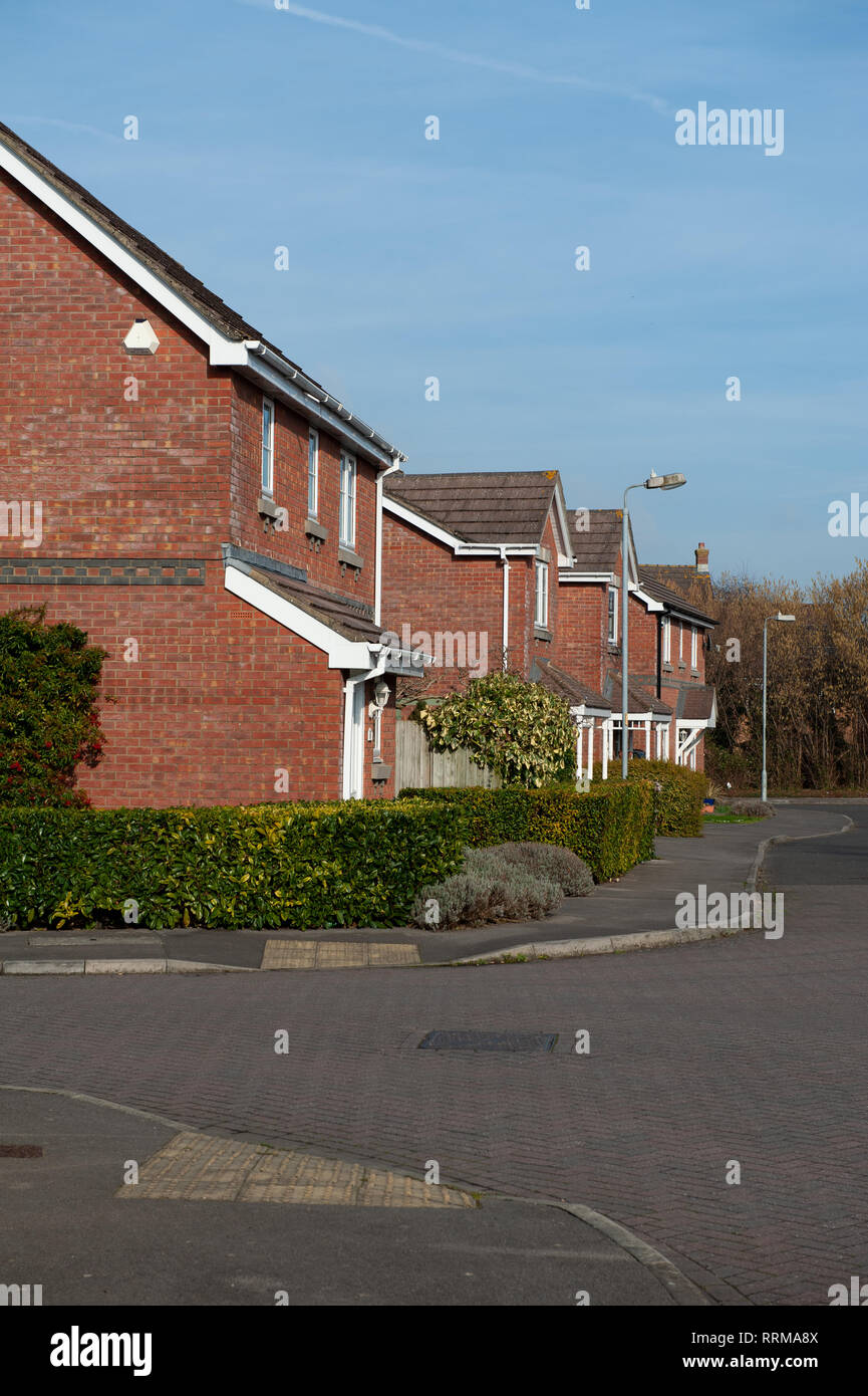Un quartier résidentiel à Westbury, Wiltshire, Royaume-Uni. Banque D'Images
