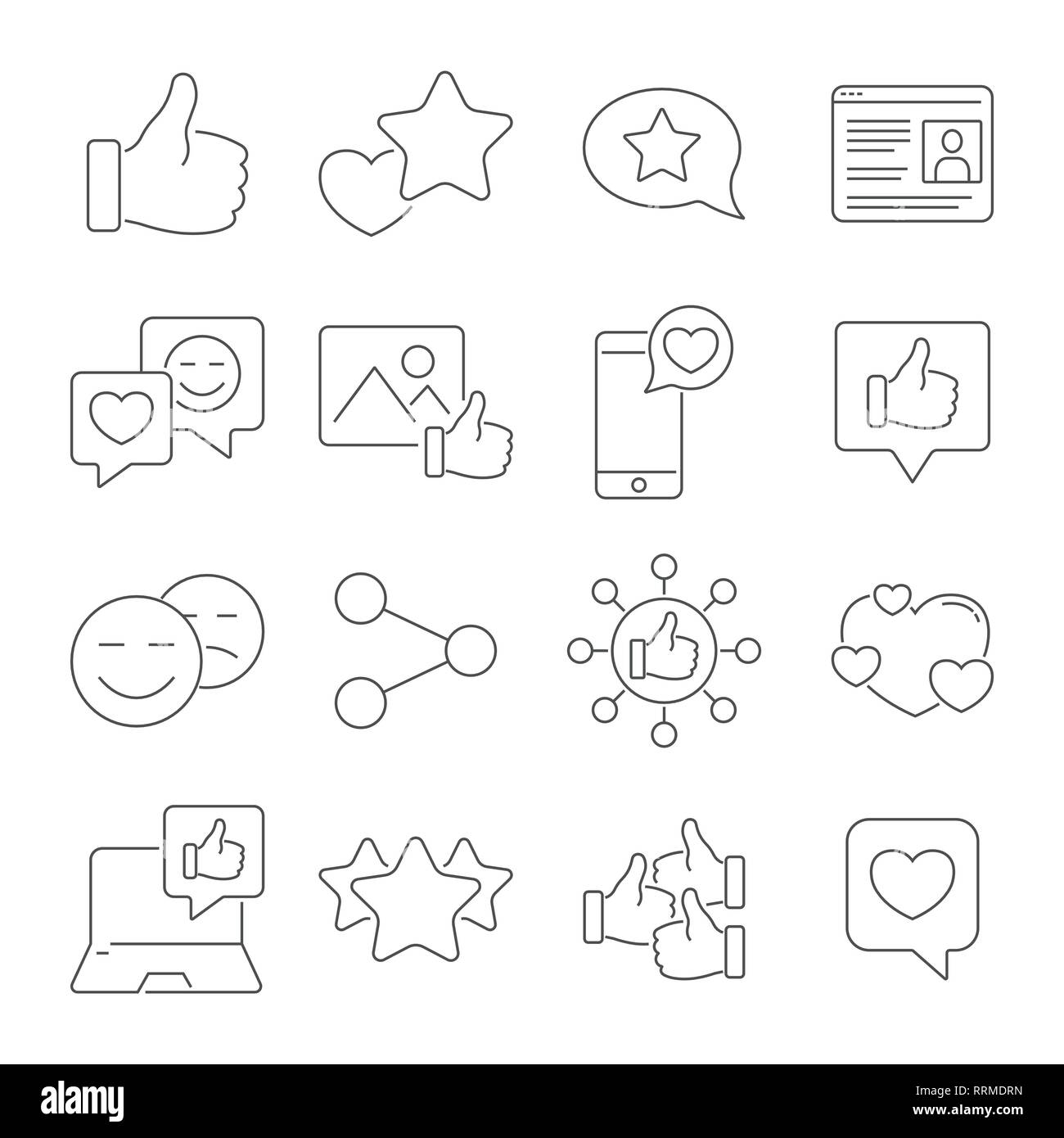 Social network, réseau de gens et d'icônes des médias. Contient comme page de profil, rating, aime, les liens sociaux et d'autres. Avc. modifiable EPS 10 Illustration de Vecteur