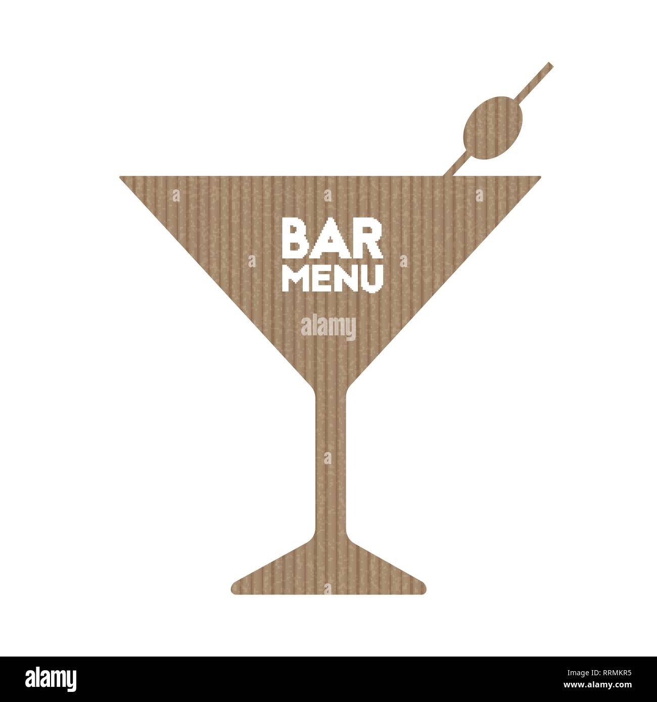 Menu de bar. Martini et olive. Carton abstrait forme. Vector illustration Illustration de Vecteur