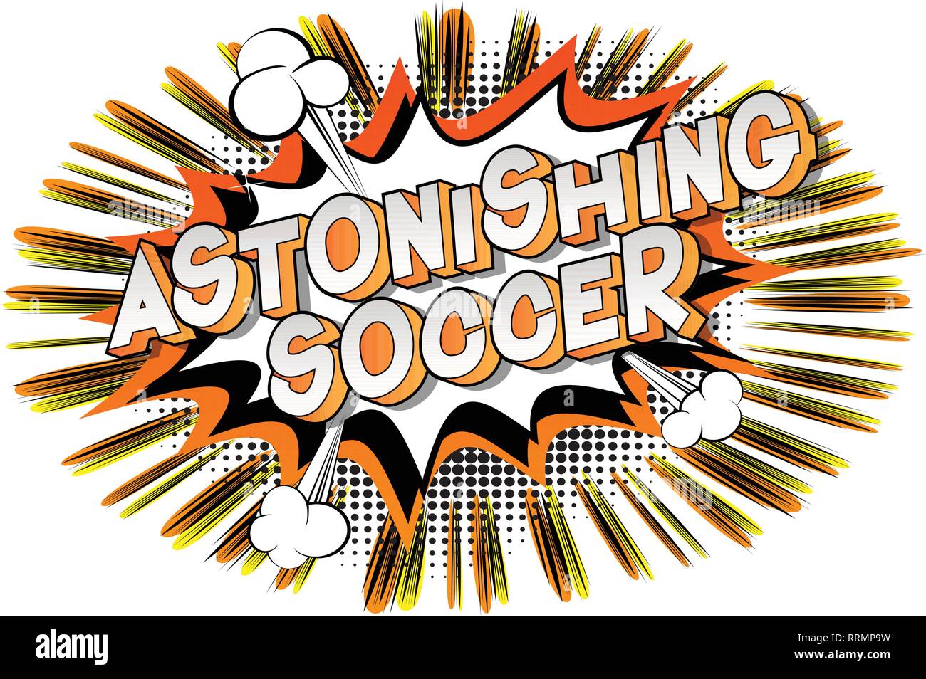 Soccer étonnante - Vector illustration comic book style phrase sur fond abstrait. Illustration de Vecteur