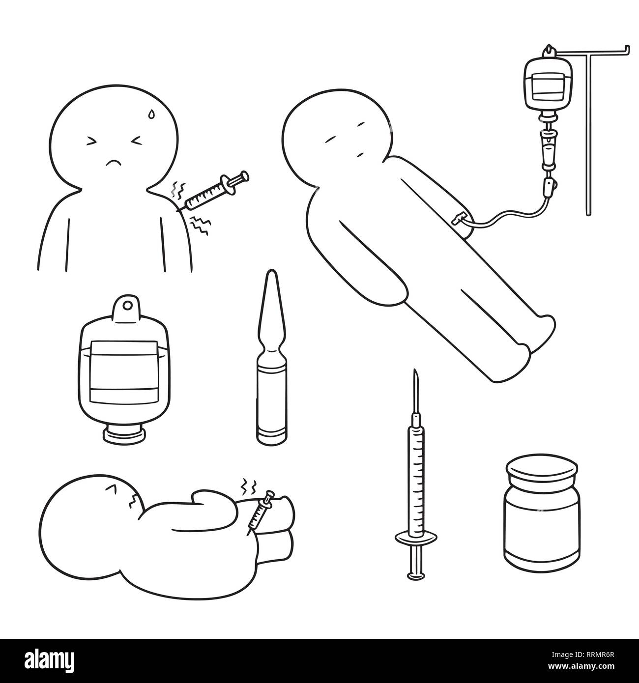 Vector set de médecine d'injection Illustration de Vecteur