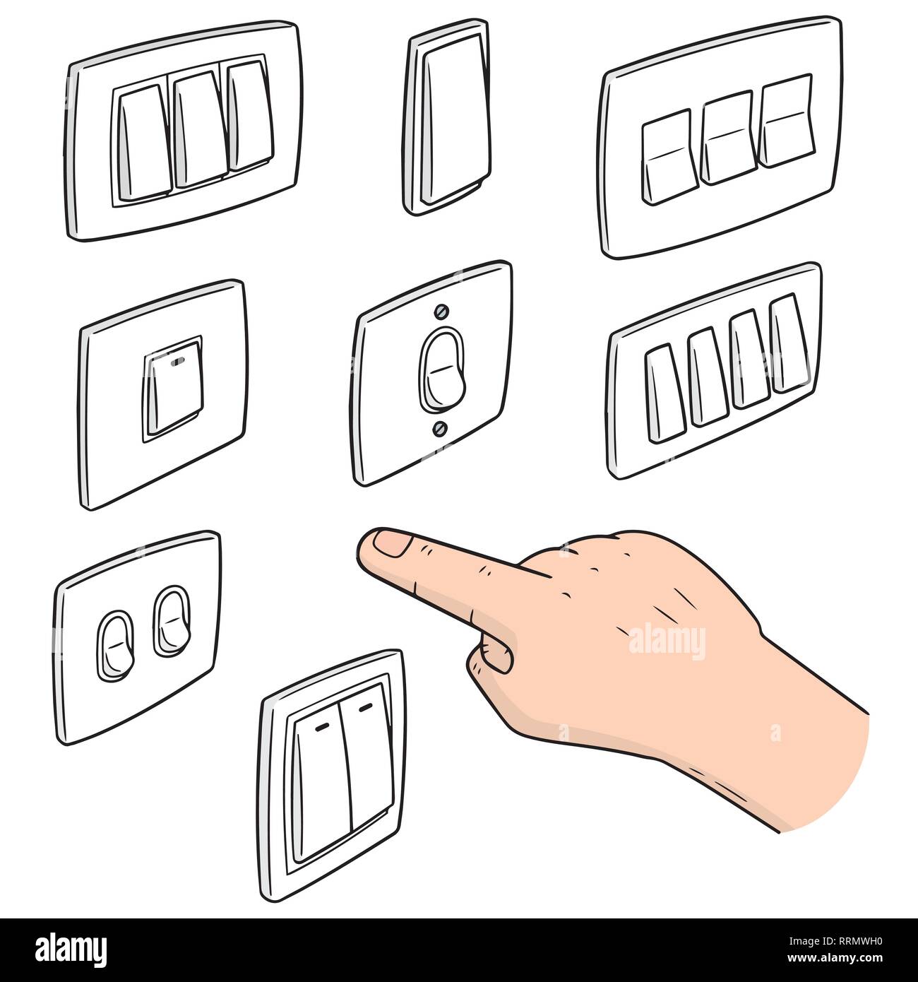 Vector set de contacteur électrique Illustration de Vecteur
