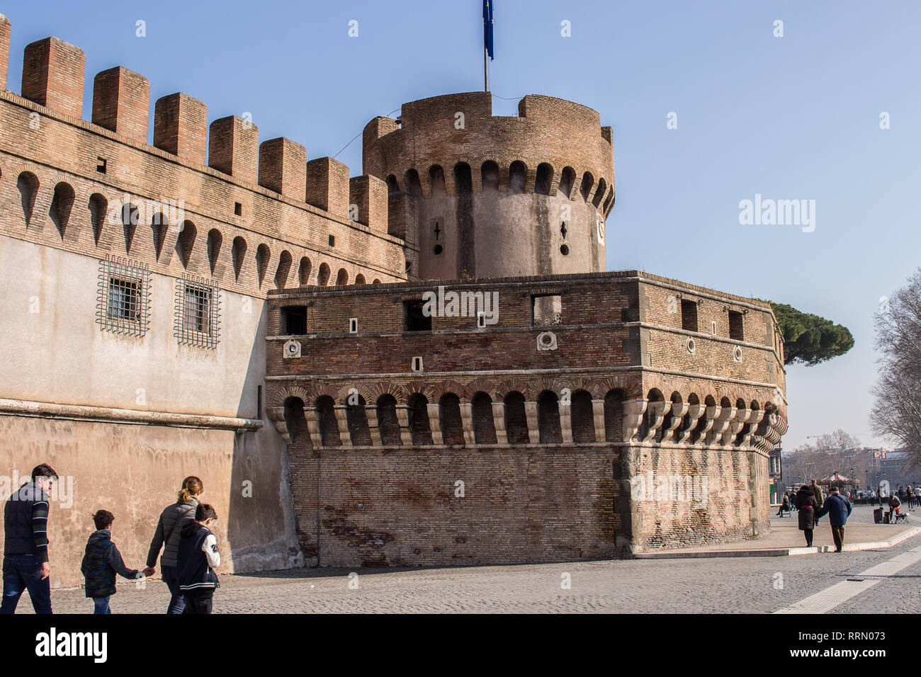 Castel Sant'Angelo à Rome sépulcre pour l'empereur Hadrien et sa famille Banque D'Images