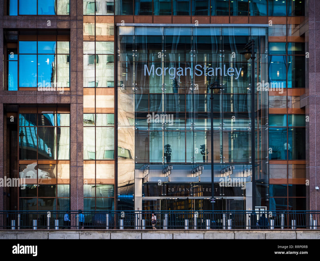 Bureaux de Morgan Stanley à Londres à Canary Wharf. Les architectes Skidmore Owings Merrill ont terminé 2003. Morgan Stanley siège européen Londres. Banque D'Images