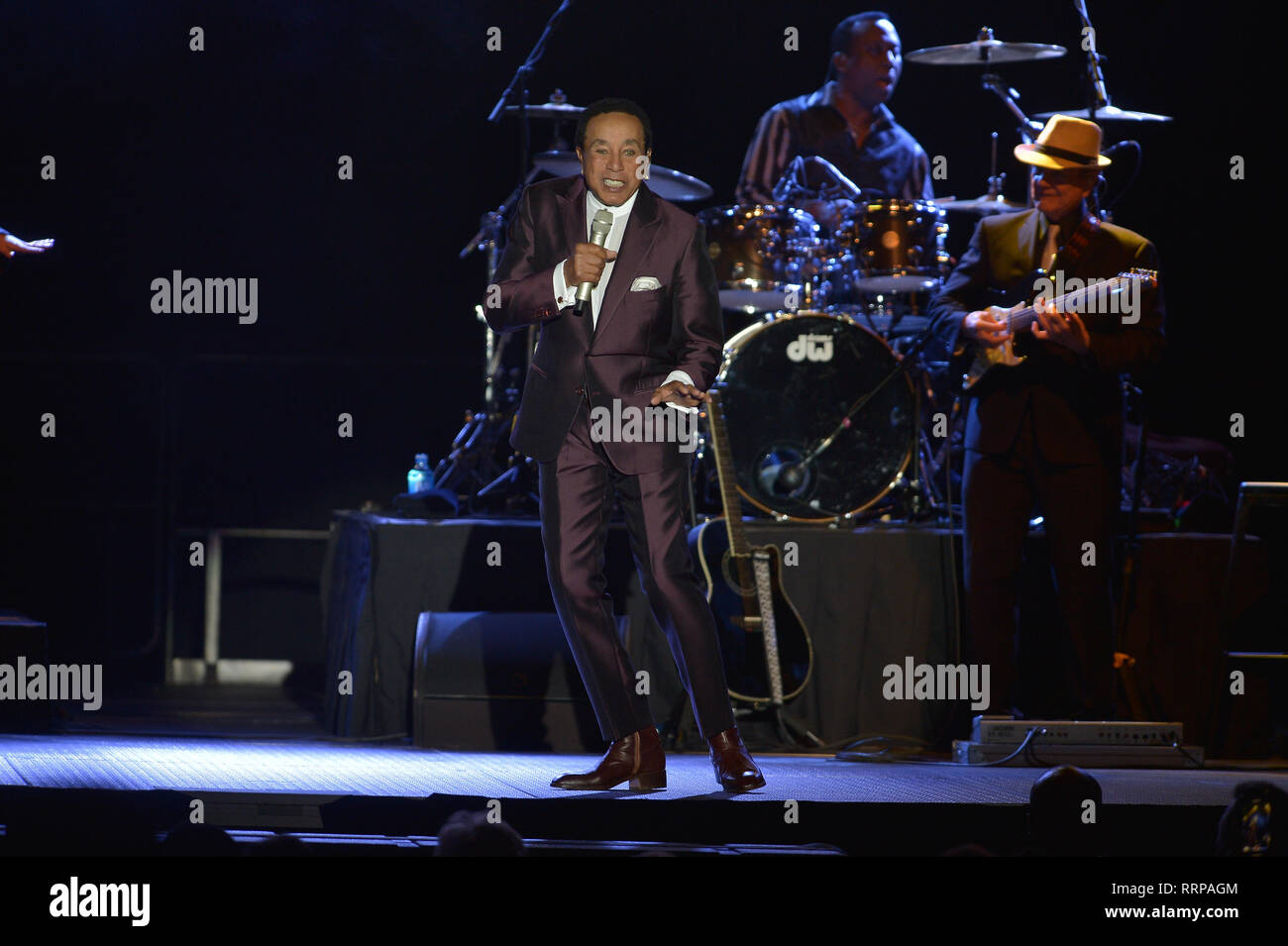 Smokey Robinson joue sur la scène du Hard Rock Event Center à Seminole Hard Rock Hotel & Casino de Hollywood en Floride. En vedette : Smokey Robinson Où : Hollywood, Florida, United States Quand : 25 Jan 2019 Credit : Johnny Louis/WENN.com Banque D'Images