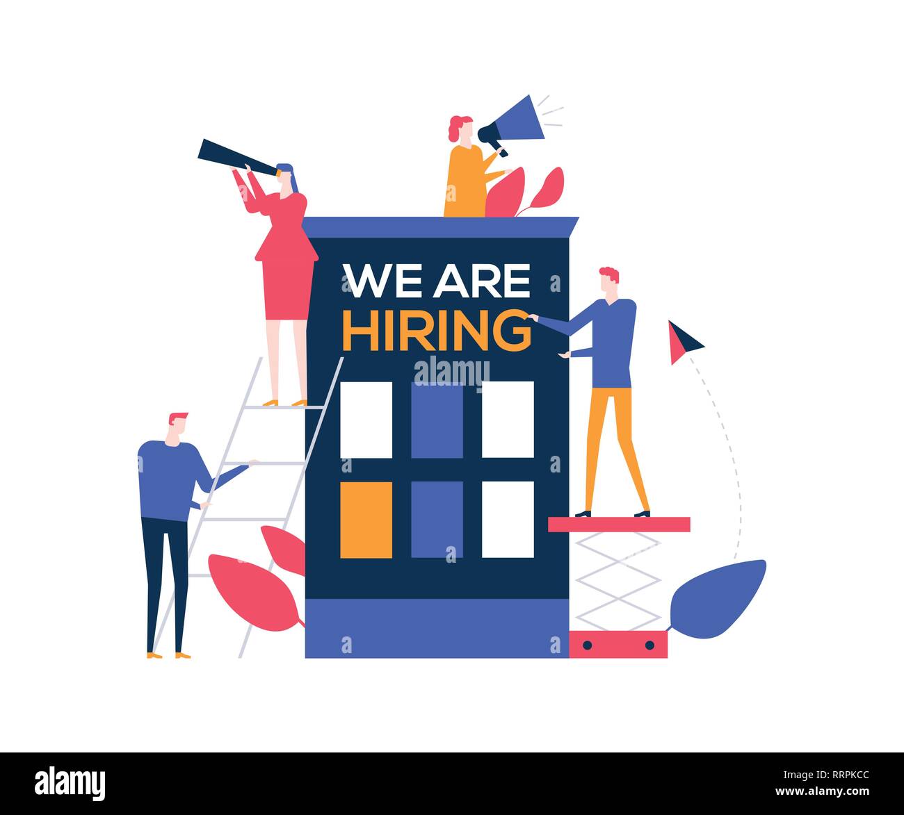 Nous sommes embauche - illustration colorée de style design plat Illustration de Vecteur