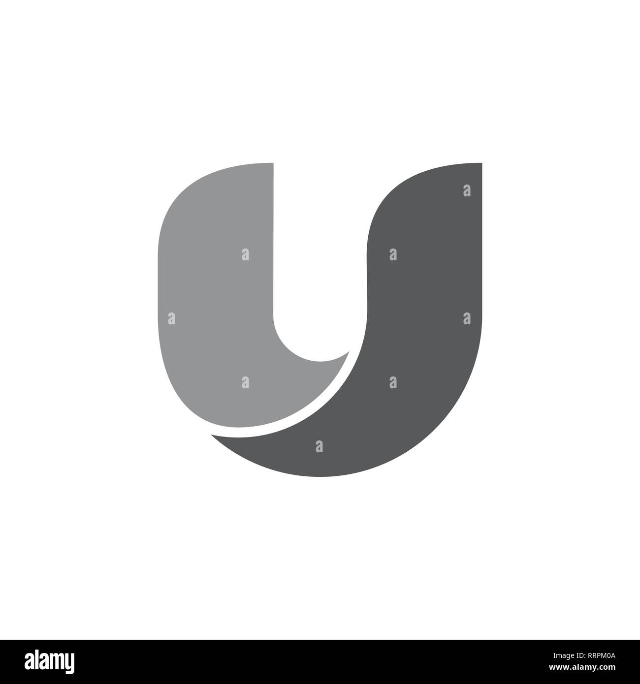 Lettre u simple logo courbes 3d Illustration de Vecteur