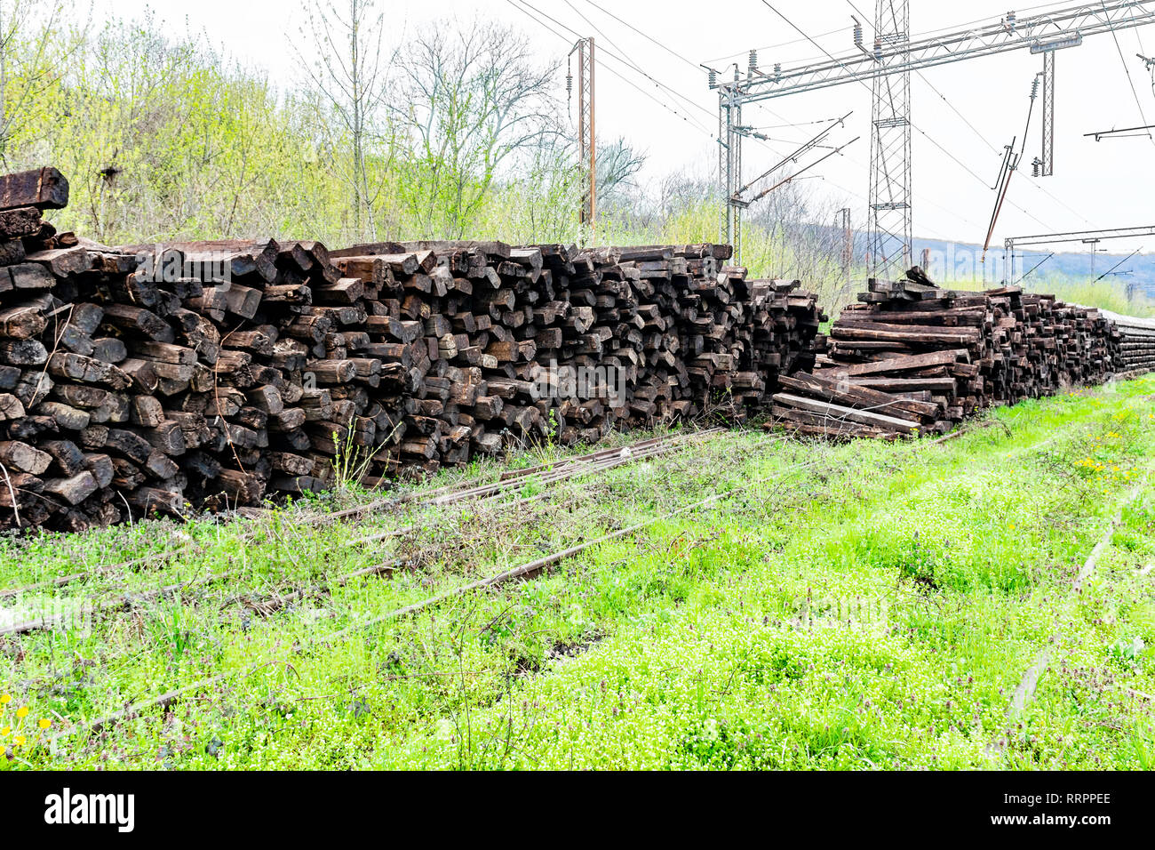 Traverses de chemin de fer en bois Banque de photographies et d’images